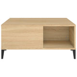 Coffee Table Sonoma Oak 80x80x36.5 cm Engineered Wood - Rear View