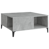 Coffee Table Concrete Grey 80x80x36.5 cm Engineered Wood - Front View