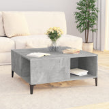 Coffee Table Concrete Grey 80x80x36.5 cm Engineered Wood - Side View