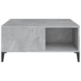 Coffee Table Concrete Grey 80x80x36.5 cm Engineered Wood - Rear View