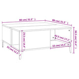 Coffee Table Concrete Grey 80x80x36.5 cm Engineered Wood - Low Angle