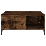 Coffee Table Smoked Oak 80x80x36.5 cm Engineered Wood - Rear View