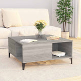 Coffee Table Grey Sonoma 80x80x36.5 cm Engineered Wood - Side View