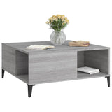 Coffee Table Grey Sonoma 80x80x36.5 cm Engineered Wood - Top-Down View