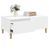 Coffee Table White 90x50x36.5 cm Engineered Wood - 45-Degree Angle