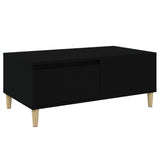 Coffee Table Black 90x50x36.5 cm Engineered Wood - Front View