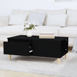 Coffee Table Black 90x50x36.5 cm Engineered Wood - Side View