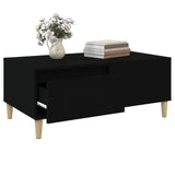 Coffee Table Black 90x50x36.5 cm Engineered Wood - 45-Degree Angle