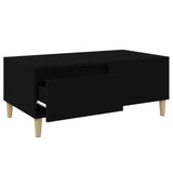 Coffee Table Black 90x50x36.5 cm Engineered Wood - Rear View