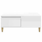 Coffee Table High Gloss White 90x50x36.5 cm Engineered Wood
