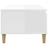 Coffee Table High Gloss White 90x50x36.5 cm Engineered Wood - Low Angle
