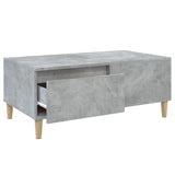Coffee Table Concrete Grey 90x50x36.5 cm Engineered Wood - Rear View