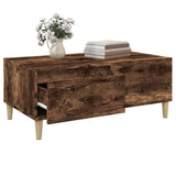 Coffee Table Smoked Oak 90x50x36.5 cm Engineered Wood - 45-Degree Angle