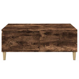 Coffee Table Smoked Oak 90x50x36.5 cm Engineered Wood - Close-Up Angle