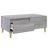 Coffee Table Grey Sonoma 90x50x36.5 cm Engineered Wood - Rear View