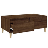 Coffee Table Brown Oak 90x50x36.5 cm Engineered Wood - Rear View