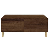 Coffee Table Brown Oak 90x50x36.5 cm Engineered Wood - Close-Up Angle