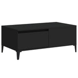 Coffee Table Black 90x50x36.5 cm Engineered Wood - Front View