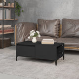 Coffee Table Black 90x50x36.5 cm Engineered Wood - Side View