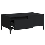 Coffee Table Black 90x50x36.5 cm Engineered Wood - Close-Up Angle