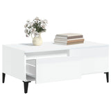 Coffee Table High Gloss White 90x50x36.5 cm Engineered Wood - 45-Degree Angle