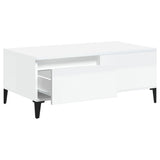 Coffee Table High Gloss White 90x50x36.5 cm Engineered Wood