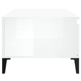 Coffee Table High Gloss White 90x50x36.5 cm Engineered Wood - Low Angle