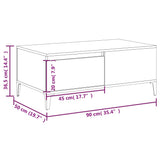 Coffee Table Sonoma Oak 90x50x36.5 cm Engineered Wood