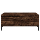 Coffee Table Smoked Oak 90x50x36.5 cm Engineered Wood - Rear View