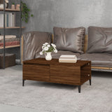 Coffee Table Brown Oak 90x50x36.5 cm Engineered Wood - Side View