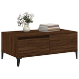 Coffee Table Brown Oak 90x50x36.5 cm Engineered Wood - Top-Down View