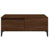 Coffee Table Brown Oak 90x50x36.5 cm Engineered Wood - Rear View