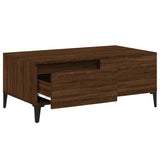 Coffee Table Brown Oak 90x50x36.5 cm Engineered Wood - Close-Up Angle