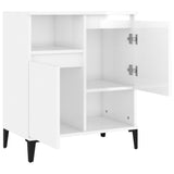 Sideboard High Gloss White 60x35x70 cm Engineered Wood - Rear View