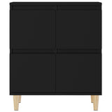 Sideboard Black 60x35x70 cm Engineered Wood - Rear View