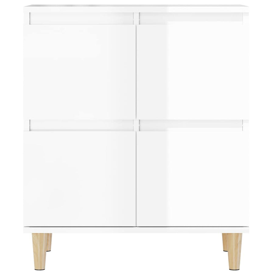 Sideboard High Gloss White 60x35x70 cm Engineered Wood