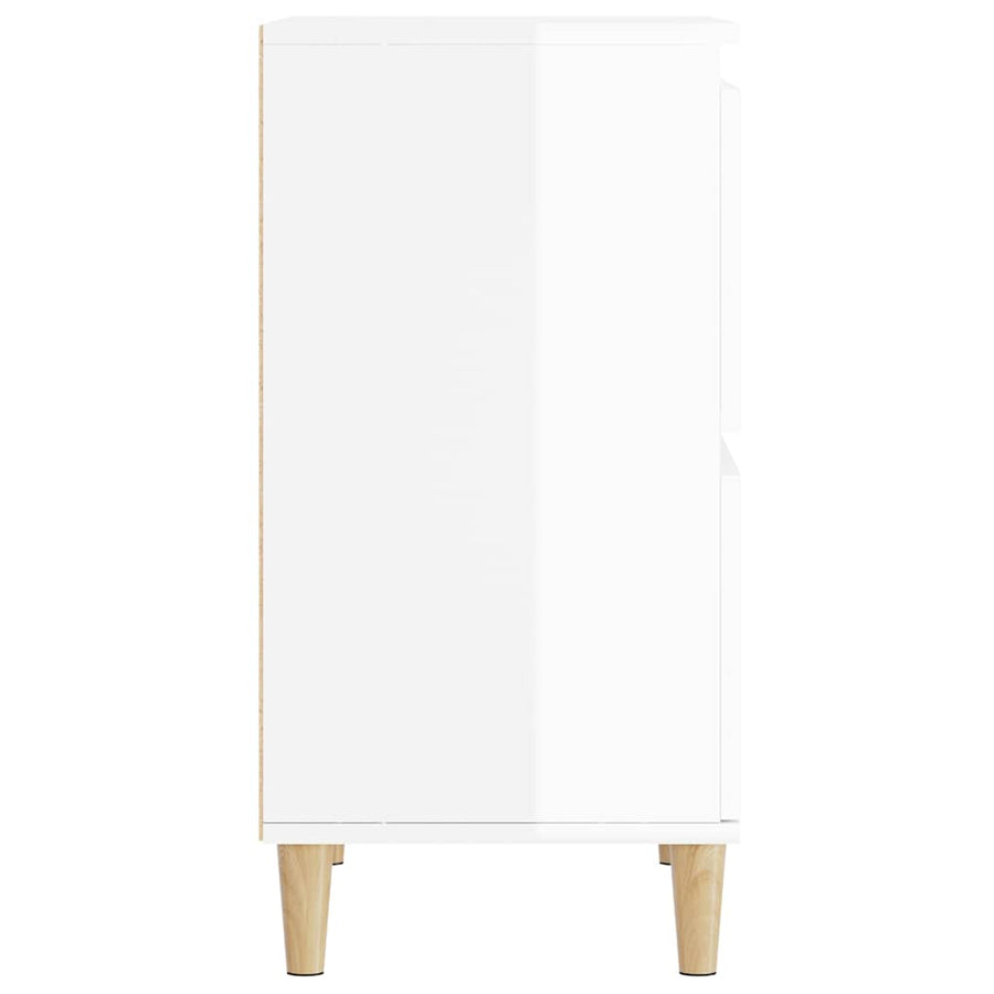 Sideboard High Gloss White 60x35x70 cm Engineered Wood