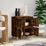 Sideboard Smoked Oak 60x35x70 cm Engineered Wood - Side View