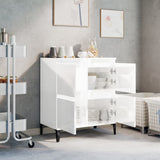 Sideboard High Gloss White 60x35x70 cm Engineered Wood - Side View