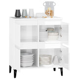 Sideboard High Gloss White 60x35x70 cm Engineered Wood - 45-Degree Angle