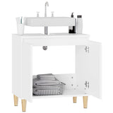 Sink Cabinet White 58x33x60 cm Engineered Wood - 45-Degree Angle