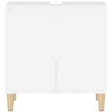 Sink Cabinet White 58x33x60 cm Engineered Wood - Rear View