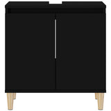 Sink Cabinet Black 58x33x60 cm Engineered Wood