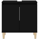 Sink Cabinet Black 58x33x60 cm Engineered Wood - Rear View