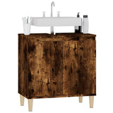 Sink Cabinet Smoked Oak 58x33x60 cm Engineered Wood - Top-Down View