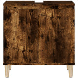 Sink Cabinet Smoked Oak 58x33x60 cm Engineered Wood - Rear View