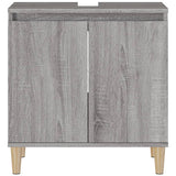 Sink Cabinet Grey Sonoma 58x33x60 cm Engineered Wood - Rear View