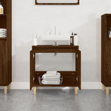 Sink Cabinet Brown Oak 58x33x60 cm Engineered Wood - Side View