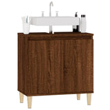 Sink Cabinet Brown Oak 58x33x60 cm Engineered Wood - Top-Down View