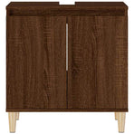 Sink Cabinet Brown Oak 58x33x60 cm Engineered Wood